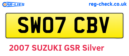 SW07CBV are the vehicle registration plates.