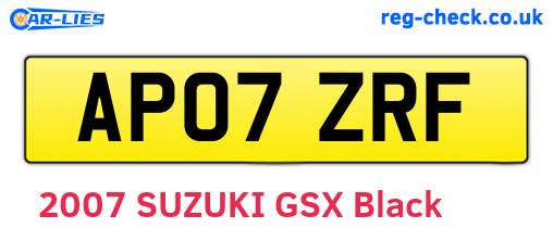 AP07ZRF are the vehicle registration plates.