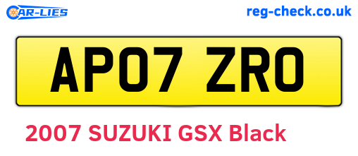 AP07ZRO are the vehicle registration plates.