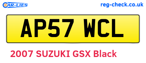 AP57WCL are the vehicle registration plates.