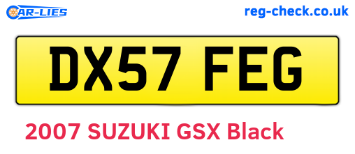 DX57FEG are the vehicle registration plates.