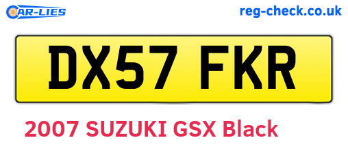 DX57FKR are the vehicle registration plates.