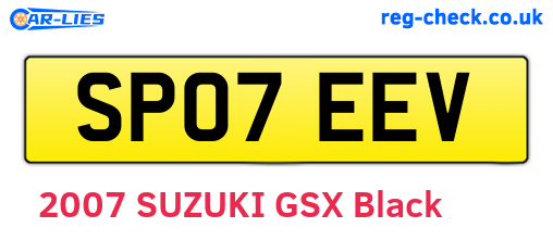 SP07EEV are the vehicle registration plates.
