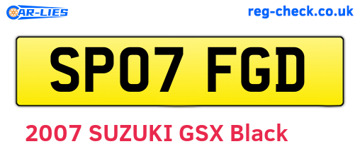 SP07FGD are the vehicle registration plates.