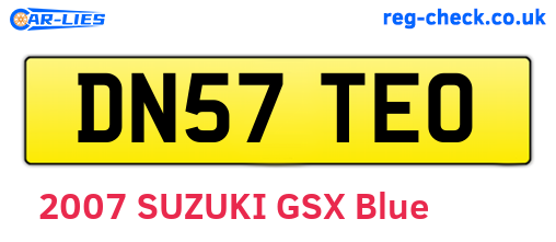 DN57TEO are the vehicle registration plates.