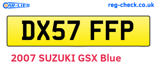 DX57FFP are the vehicle registration plates.