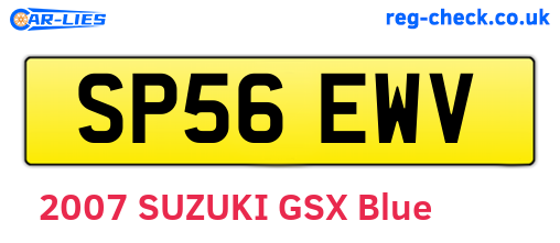 SP56EWV are the vehicle registration plates.