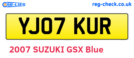 YJ07KUR are the vehicle registration plates.
