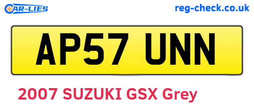 AP57UNN are the vehicle registration plates.