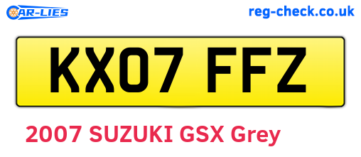 KX07FFZ are the vehicle registration plates.