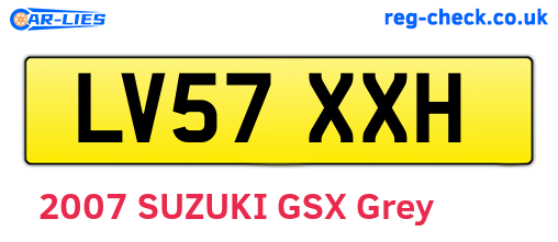 LV57XXH are the vehicle registration plates.