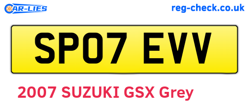 SP07EVV are the vehicle registration plates.