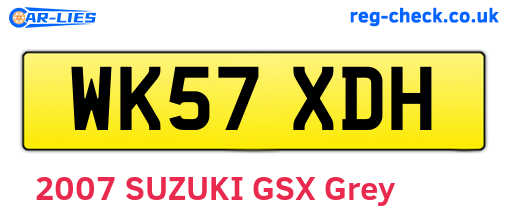 WK57XDH are the vehicle registration plates.