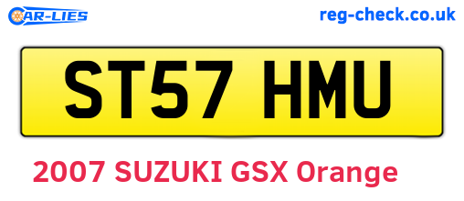 ST57HMU are the vehicle registration plates.