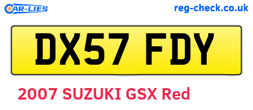 DX57FDY are the vehicle registration plates.