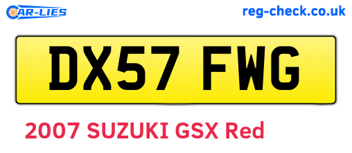 DX57FWG are the vehicle registration plates.
