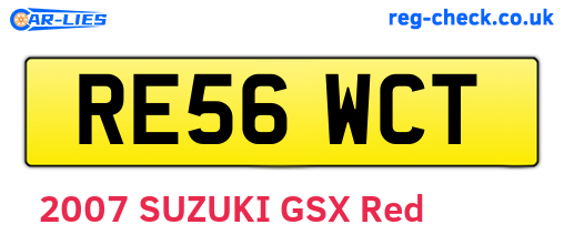 RE56WCT are the vehicle registration plates.
