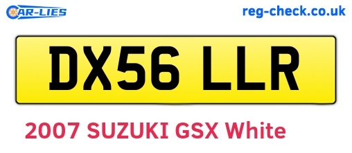 DX56LLR are the vehicle registration plates.