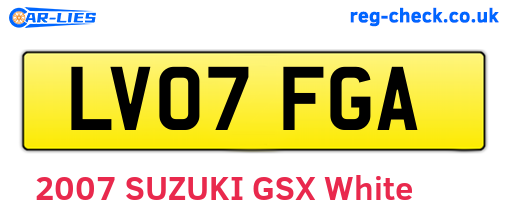 LV07FGA are the vehicle registration plates.