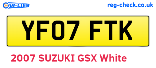 YF07FTK are the vehicle registration plates.