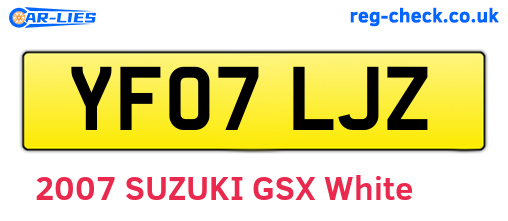 YF07LJZ are the vehicle registration plates.