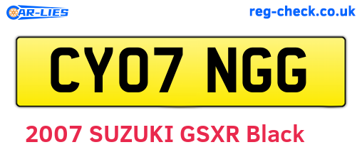 CY07NGG are the vehicle registration plates.