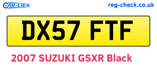 DX57FTF are the vehicle registration plates.