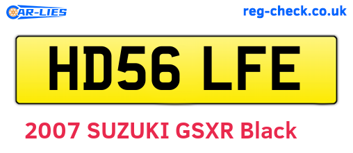 HD56LFE are the vehicle registration plates.