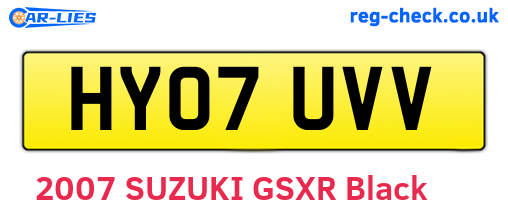 HY07UVV are the vehicle registration plates.