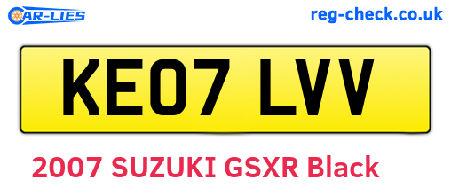KE07LVV are the vehicle registration plates.