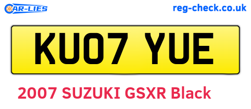 KU07YUE are the vehicle registration plates.