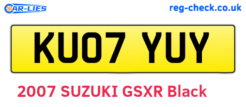 KU07YUY are the vehicle registration plates.