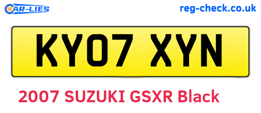 KY07XYN are the vehicle registration plates.