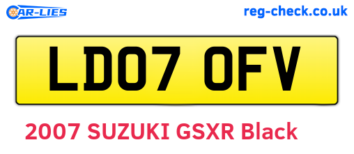 LD07OFV are the vehicle registration plates.
