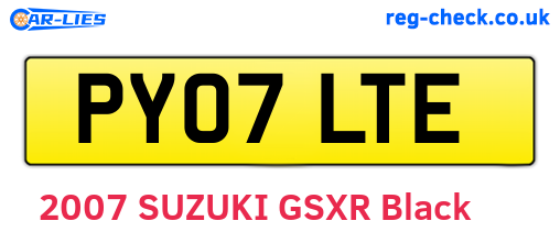 PY07LTE are the vehicle registration plates.