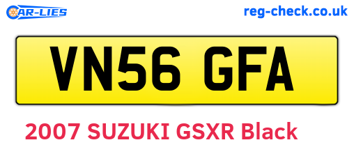 VN56GFA are the vehicle registration plates.