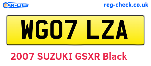 WG07LZA are the vehicle registration plates.