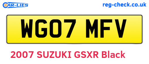 WG07MFV are the vehicle registration plates.