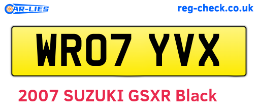 WR07YVX are the vehicle registration plates.