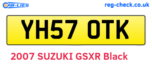 YH57OTK are the vehicle registration plates.