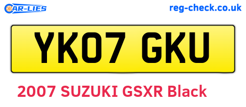 YK07GKU are the vehicle registration plates.