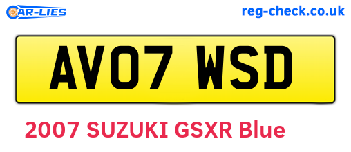 AV07WSD are the vehicle registration plates.