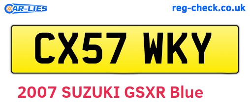 CX57WKY are the vehicle registration plates.