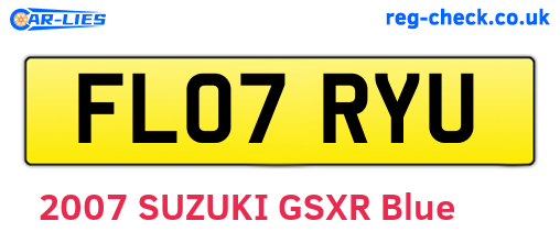 FL07RYU are the vehicle registration plates.