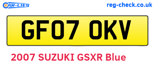 GF07OKV are the vehicle registration plates.