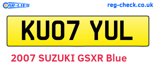 KU07YUL are the vehicle registration plates.