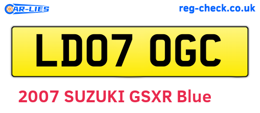 LD07OGC are the vehicle registration plates.