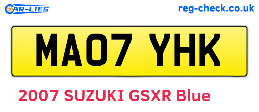 MA07YHK are the vehicle registration plates.