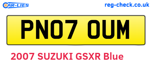 PN07OUM are the vehicle registration plates.