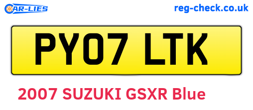 PY07LTK are the vehicle registration plates.